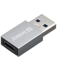 Sandberg 136-46 tussenstuk voor kabels USB-A USB-C Aluminium