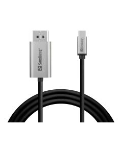 Sandberg 136-51 video kabel adapter 0 m USB Type-C DisplayPort Zwart, Grijs