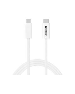 Sandberg 136-56 USB-kabel USB4 Gen 3x2 100 m USB C 40 Gbit/s 240 W Wit