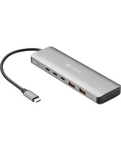 Sandberg 136-79 laptop dock & poortreplicator Bedraad USB 3.2 Gen 2 (3.1 Gen 2) Type-C Grijs