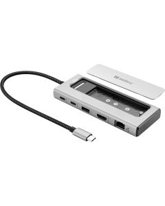 Sandberg 136-82 laptop dock & poortreplicator Bedraad USB 3.2 Gen 2 (3.1 Gen 2) Type-C Grijs
