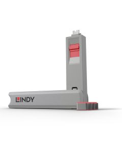 Lindy 40425 poortblokker Poortblokker + sleutel USB Type-C Roze 5 stuk(s)