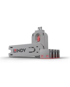 Lindy 40450 poortblokker Poortblokker + sleutel USB Type-A Roze Acrylonitrielbutadieenstyreen (ABS) 5 stuk(s)
