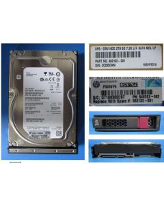 Hewlett Packard Enterprise 2TB SATA hard drive - 6 Gb/s interface, 7,200 RPM, 3.5-inch Large Form Factor (LFF), Low Profile (LP)