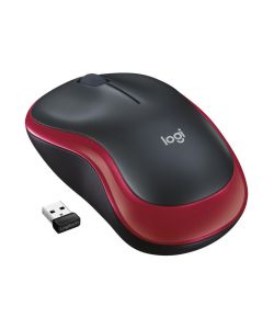 Logitech Wireless Mouse M185, RF Wireless, Alkaline, Red