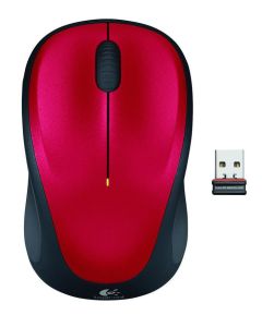 Logitech Wireless Mouse M235, RF Wireless, Alkaline, Red