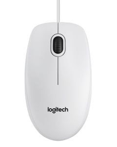 Logitech B100 Optical USB Mouse, USB Type-A, White