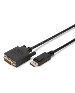 Digitus DisplayPort adapter cable, DP - DVI (24 1) M/M, 2.0m, w/interlock, DP 1.1a compatible, CE, bl