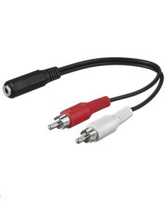 Microconnect AUDALH02 audio kabel 0,2 m 2 x RCA 3.5mm Rood
