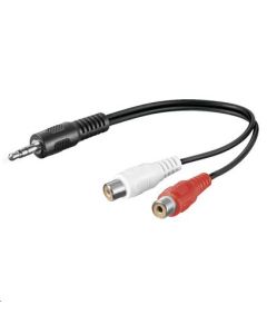 Microconnect AUDALHF02 audio kabel 0,2 m 3.5mm 2 x RCA Zwart