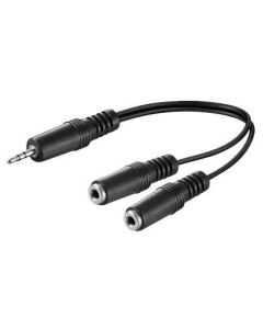 Microconnect AUDLL02 audio kabel 0,2 m 3.5mm 2 x 2,5 mm Zwart
