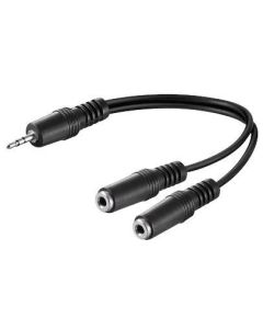 Microconnect AUDLR02 audio kabel 0,2 m 3.5mm 2 x 2,5 mm Zwart