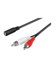 Microconnect AUDLRC14 audio kabel 1,5 m 3.5mm 2 x RCA Zwart