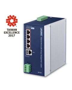 Planet Industrial Renewable Power 5-Port Gigabit Managed Switch/Router with 4-Port 802.3at PoE+