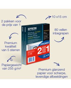 Epson Premium Glossy Photo Paper (100 x 150 mm), 255 g/m2, 80 vellen