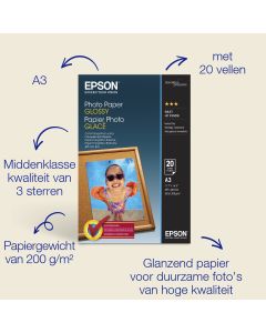 Epson A3 Glossy Photo Paper 200 g/m2, 20 vellen