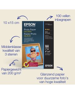 Epson Glossy Photo Paper (100 x 150 mm), 200 g/m2, 100 vellen