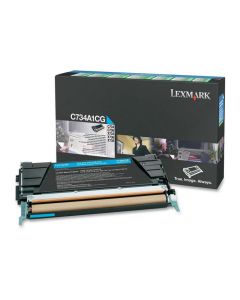 Lexmark C734, C736, X734, X736, X738 Cyan Return Programme Toner Cartridge, 6K