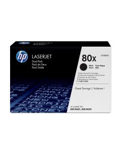 HP 80X originele high-capacity zwarte LaserJet tonercartridge, 2-pack