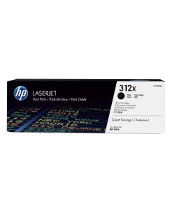 HP 312X originele high-capacity zwarte LaserJet tonercartridges, 2-pack