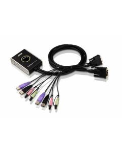 ATEN 2-poorts USB DVI-/audiokabel KVM-switch met externe poortselectieschakelaar