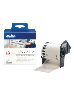 Brother DK-22113 labelprinter-tape Zwart op zilver