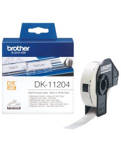 Brother DK-11204 labelprinter-tape Zwart op wit