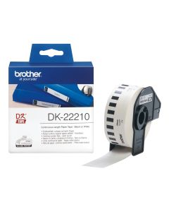 Brother DK-22210 labelprinter-tape Zwart op wit