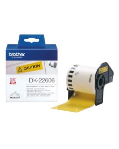 Brother DK-22606 labelprinter-tape Zwart op geel