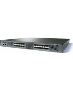 Cisco MDS 9124 24-Port Fabric Switch with 8 4-Gbps active ports, VSANs, PortChannels, and Cisco DCNM for SAN Essentials Edition with one AC Power Supply. Option to order 8 SW SFPs with unit, configure-to-order (CTO)