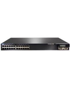Juniper 24-port 100BASE-FX/1000BASE-X SFP + 320 W AC PSU. Includes 50cm Virtual Chassis cable