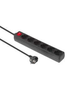 Microconnect GRU006B power uitbreiding 1,8 m 6 AC-uitgang(en) Binnen Zwart