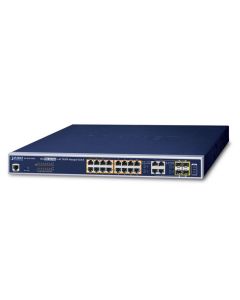 Planet 16-Port 10/100/1000T 802.3at PoE + 4-Port Gigabit TP/SFP Combo Managed Switch