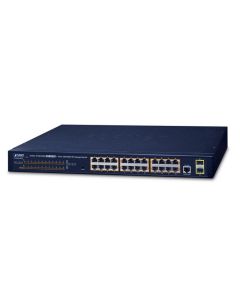 Planet 24-Port 10/100/1000T 802.3at PoE + 2-Port 100/1000X SFP Managed Switch