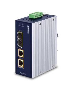 Planet Industrial 2-Port 100/1000X SFP to 2-Port 10/100/1000T 802.3bt PoE++ Media Converter