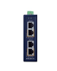 Planet Industrial 2-port 10/100/1000T 802.3at PoE+ Injector Hub w/ 12V Booster