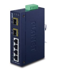 Planet Industrial Ethernet Switch, 4 x 10/100Base-TX RJ-45, 2 x 100Base-FX SFP, IP30