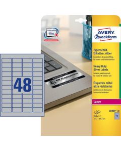 Avery 45.7 x 21.2 mm, 960 pcs, Silver