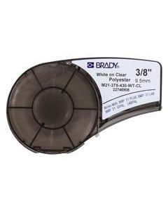 Brady White on Transparent Polyester tape for BMP21-PLUS; BMP21-LAB; BMP21; IDPAL; LABPAL 9.53 mm X 6.40 m