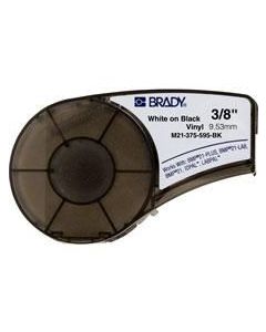 Brady White on Black Vinyl tape for BMP21-PLUS; BMP21-LAB; BMP21; IDPAL; LABPAL 9.53 mm X 6.40 m