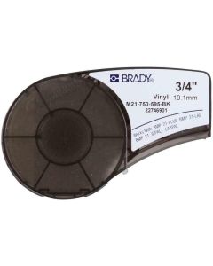Brady White on Black Vinyl tape for BMP21-PLUS; BMP21-LAB; BMP21; IDPAL; LABPAL 19.05 mm X 6.40 m