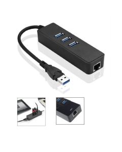 Microconnect MC-USB3.0HUBWETH laptop dock & poortreplicator USB 3.2 Gen 1 (3.1 Gen 1) Type-A Zwart