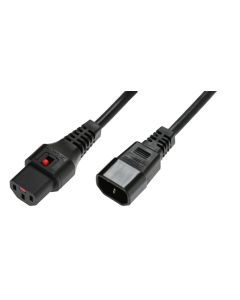 Microconnect PC1003 electriciteitssnoer Zwart 1,5 m C13 stekker C14 stekker