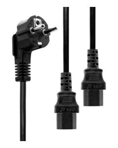 Microconnect PE011330 electriciteitssnoer Zwart 3 m Netstekker type E+F 2 x C13 stekker