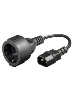 Microconnect PE130075 electriciteitssnoer Zwart 0,23 m C14 stekker Schuko