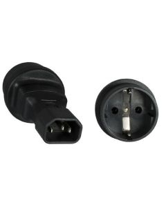 Microconnect PE14CEEAD netstekker adapter C14 Type F Zwart