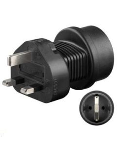 Microconnect PETRAVEL1 netstekker adapter Type F Zwart