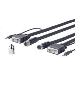 Vivolink PROVGASCW10 VGA kabel 10 m VGA (D-Sub) + 3.5mm Zwart