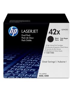 HP 42X originele high-capacity zwarte LaserJet tonercartridge, 2-pack