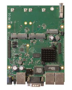 MikroTik MT7621A 880 MHz, PoE, 19 W, 3 x 10/100/1000 Ethernet ports, 2 x Mini SIM, M.2, MiniPCI-e slots x 2, USB, RS232